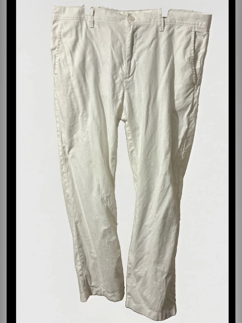 Roundtree & Yorke-Men’s Summer White Linen Pants Beach Resort Vacation Sz 38x30